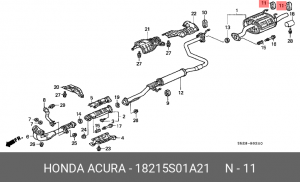 Кронштейн, система выпуска ОГ 18215S01A21 HONDA