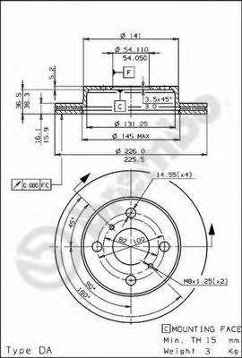 Тормозной диск 09.5693.10 BREMBO