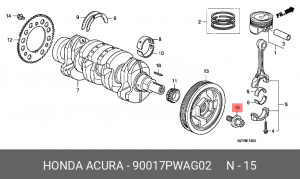 Болт крепления 90017PWAG02 HONDA
