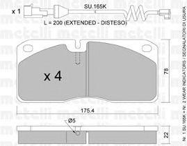 Комплект тормозных колодок, диско 2202694K METELLI