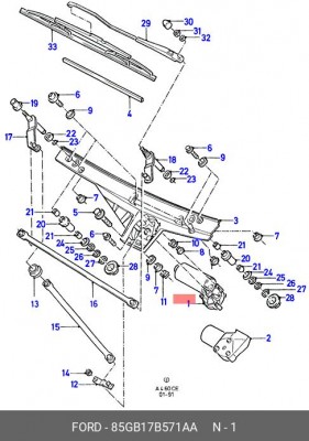 Двигатель стеклоочистителя 85GB-17B571-AA FORD