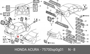 Эмблема 75700SP0G01 HONDA