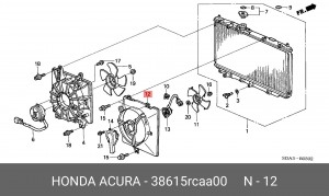 Вентилятор, охлаждение двигателя 38615RCAA00 HONDA