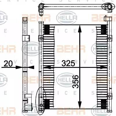Конденсатор, кондиционер 8FC 351 037-021 HELLA