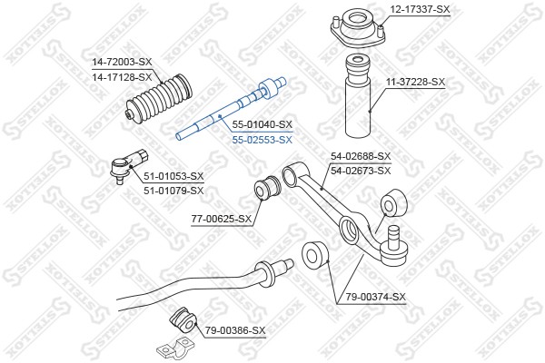 Тяга рулевая 55-02553-SX STELLOX