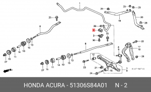 Втулка стабилизатора 51306-S84-A01 HONDA