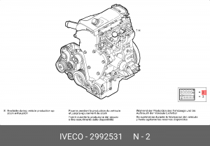 Комплект прокладок, двигатель 2992531 IVECO
