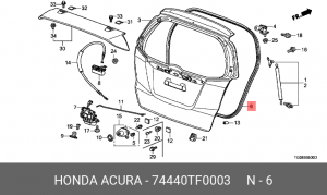Уплотнитель крышки багажника 74440TF0003 HONDA