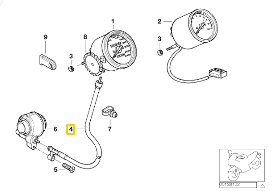 Вал привода спидометра 62 12 2 306 296 BMW