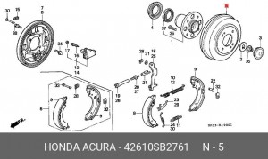 Тормозной барабан 42610SB2761 HONDA