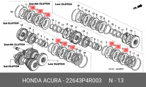 Диск фрикционный АКПП 22643P4R003 HONDA