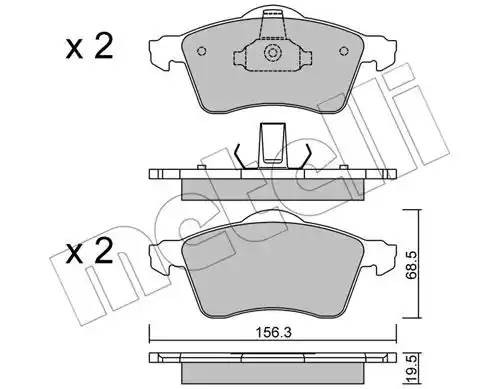 Комплект тормозных колодок, диско 2202630 METELLI