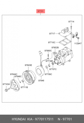 Компрессор, кондиционер 9770117511 HYUNDAI KIA