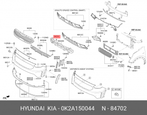 Клипса крепления панелей бампера 0K2A150044 HYUNDAI KIA