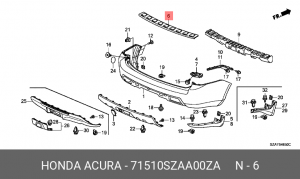 Накладка бампера 71510SZAA00ZA HONDA