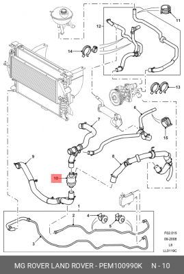 Термостат, охлаждающая жидкость PEM100990K LAND ROVER