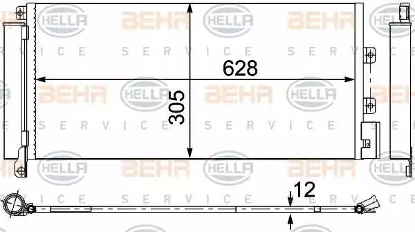 Конденсатор, кондиционер 8FC351304251 HELLA