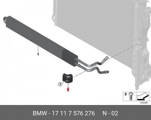 Кронштейн крепления радиатора охлаждения ДВС 17 11 7 576 276 BMW
