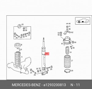 Амортизатор подвески A1293200813 MERCEDES BENZ