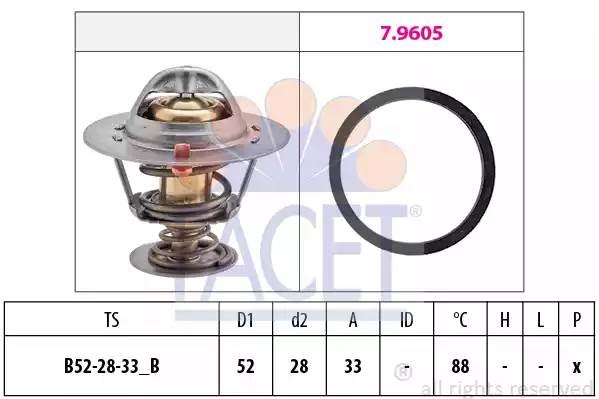 Термостат, охлаждающая жидкость 7.8412 FACET