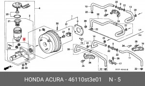 Главный тормозной цилиндр 46110ST3E01 HONDA