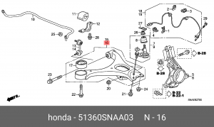 Рычаг подвески 51360-SNA-A03 HONDA