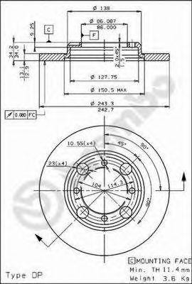 Тормозной диск 08.4786.10 BREMBO