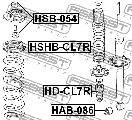Сайлентблок - втулка амортизатора подвески HAB-086 FEBEST