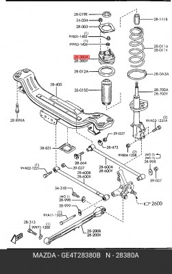 Опора амортизатора подвески GE4T28380B MAZDA