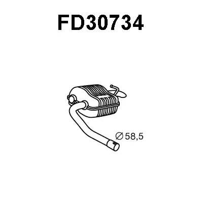 Глушитель выхлопных газов конечный FD30734 VENEPORTE