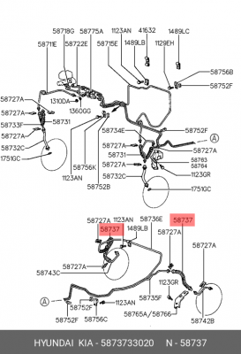 Тормозной шланг 5873733020 HYUNDAI KIA