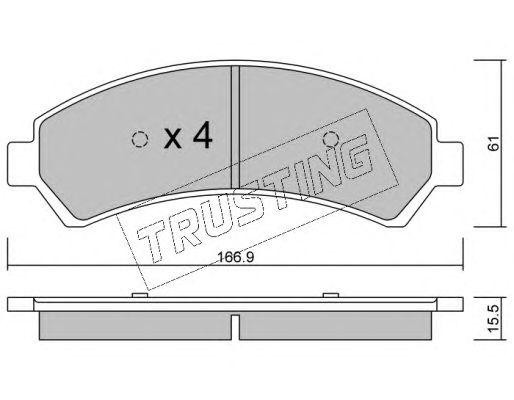 Комплект тормозных колодок, диско 737.0 TRUSTING