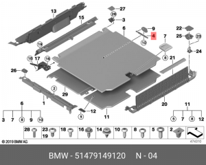 Амортизатор облицовки пола багажного отделения 51 47 9 149 120 BMW