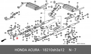 Выпускной трубопровод 18210SH3A12 HONDA