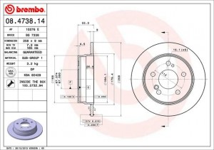 Тормозной диск 08.4738.14 BREMBO