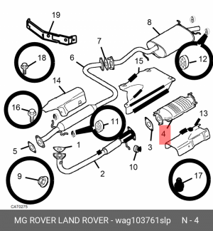 Катализатор WAG103761SLP MG ROVER LAND ROVER