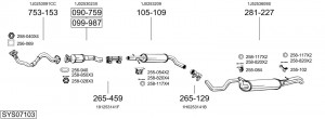 Глушитель выхлопных газов конечный 285017 BOSAL