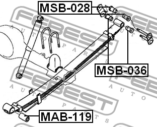 Сайлентблок - втулка рессоры MSB-028 FEBEST