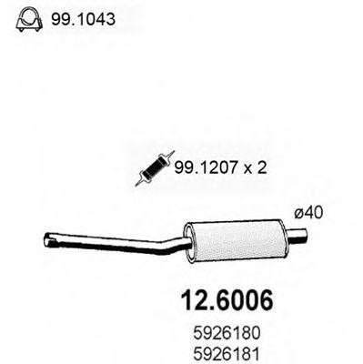Средний глушитель выхлопных газов 126006 ASSO