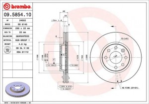 Тормозной диск 09.5854.10 BREMBO