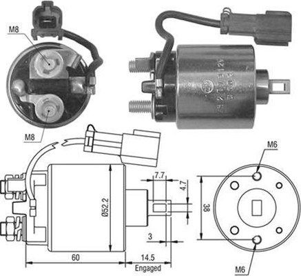 Тяговое реле, стартер 940113050445 MAGNETI MARELLI