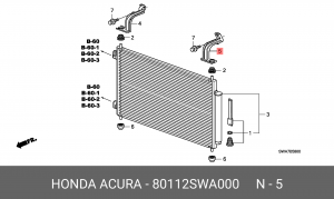 Кронштейн крепления радиатора кондиционера 80112SWA000 HONDA
