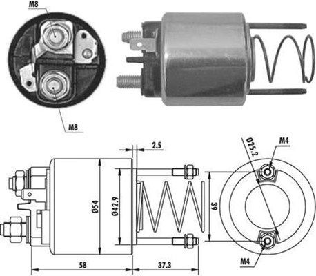 Тяговое реле, стартер 940113050382 MAGNETI MARELLI
