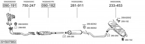 Средний глушитель выхлопных газов 292591 BOSAL