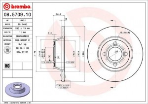 Тормозной диск 08.5709.10 BREMBO