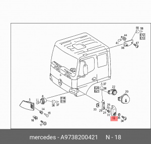Указатель поворота A9738200421 MERCEDES BENZ