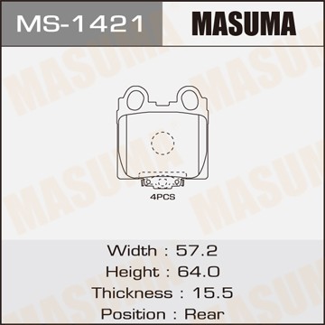 Колодки тормозные дисковые MS1421 MASUMA