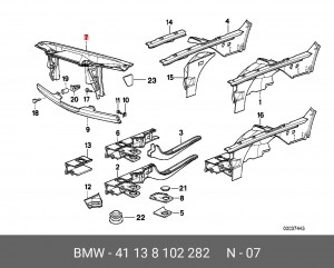 Кронштейн крепления радиатора охлаждения ДВС 41 13 8 102 282 BMW