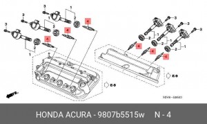 Свеча зажигания 9807B5515W HONDA