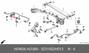 Втулка стабилизатора 52315-S2H-013 HONDA